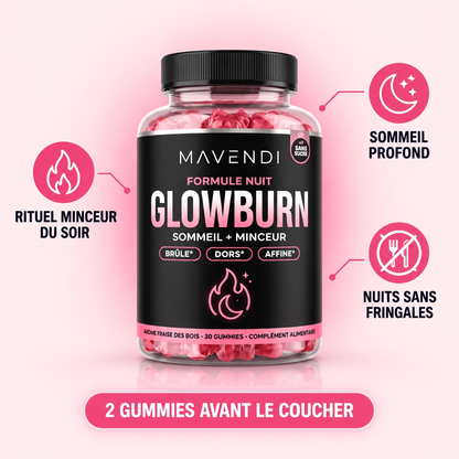 GlowBurn | Gummies brûle-graisses pour la nuit - Fraise des bois